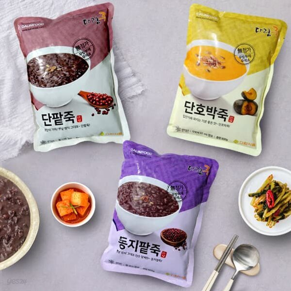 [다림푸드] 단팥죽 500g+단호박죽 500g+동지팥죽 500g - 예스24