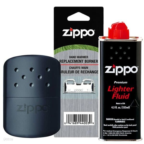 ZIPPO 핸드워머 포켓 손난로 블랙 3종세트 (손난로,화구,오일)