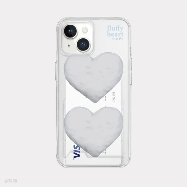 fluffy heart snow 디자인 [투명 카드수납 폰케이스]