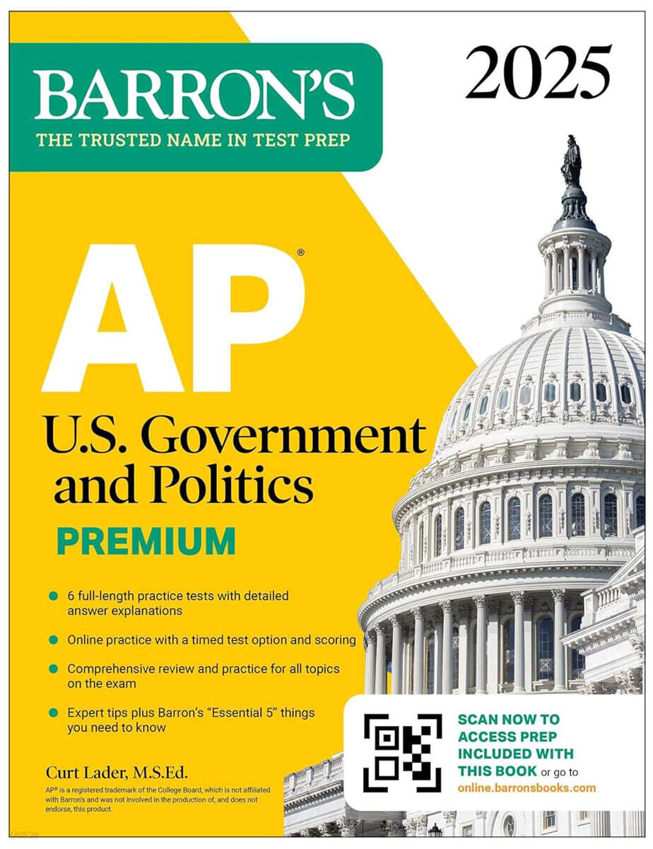AP U.S. Government and Politics Premium, 2025: Prep Book with 6 Practice Tests + Comprehensive Review + Online Practice