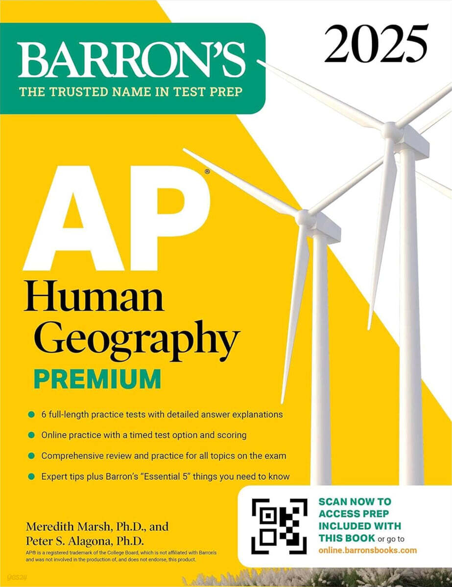 AP Human Geography Premium, 2025: Prep Book with 6 Practice Tests + Comprehensive Review + Online Practice