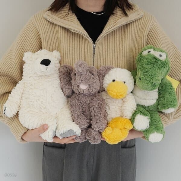 북극곰 코끼리 오리 악어 애착 인형 [4종 안고자는 복슬 동물 귀여운 곰돌이 곰 공룡 베어 수면 털 쿠션]