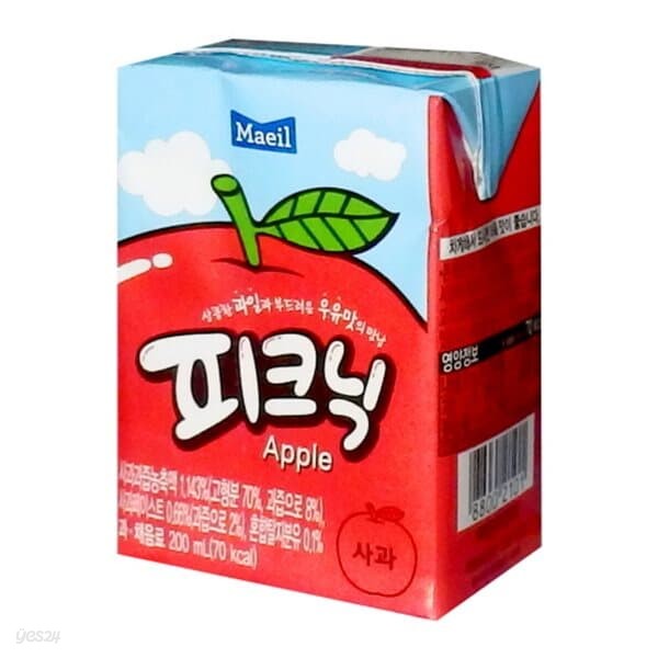 피크닉 사과 200ml/24팩