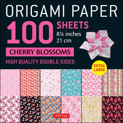 Origami Paper 100 Sheets Cherry Blossoms 8 1/4 (21 CM): Extra Large Double-Sided Origami Sheets Printed with 12 Different Color Combinations (Instruct