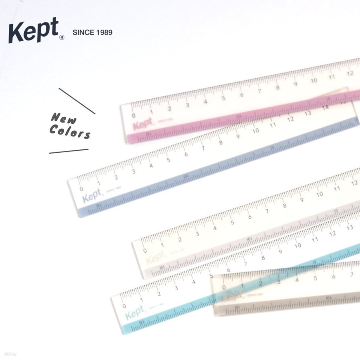 kept 투명 플라스틱자 15cm자 눈금자 KP5 4COLOR
