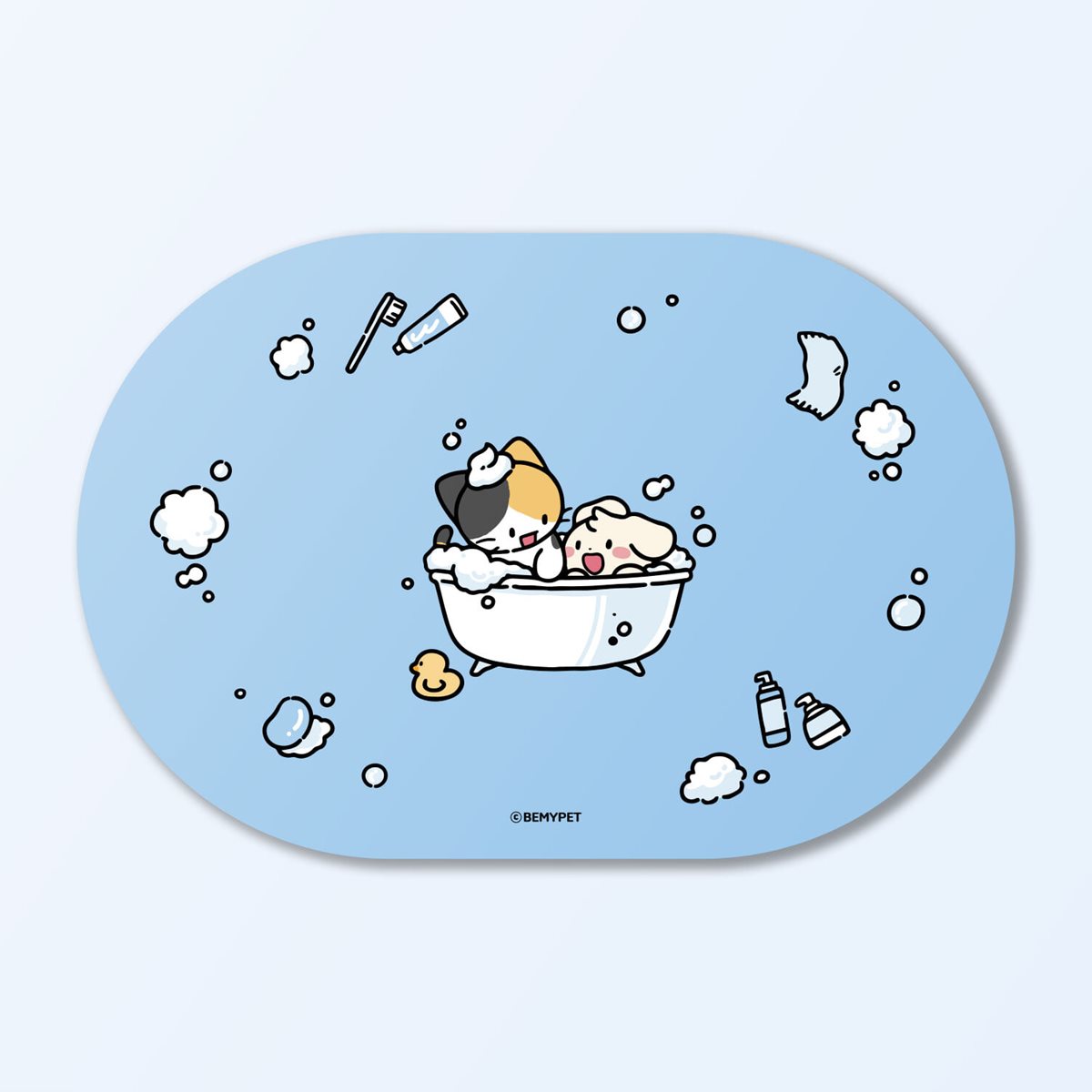 삼색리리 빨아쓰는 규조토 발매트 스카이블루