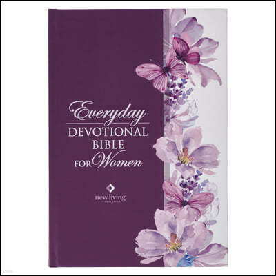 NLT Holy Bible Everyday Devotional Bible for Women New Living Translation, Purple Floral Printed