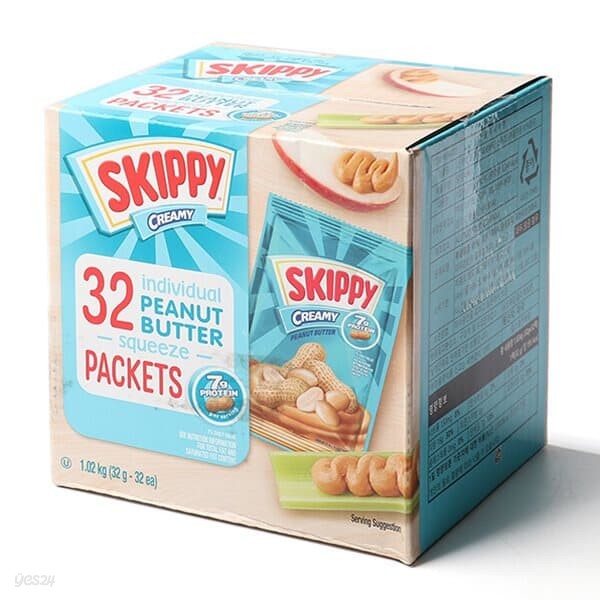 SKIPPY 스키피 크리미 피넛버터 스퀴즈 땅콩버터 32g x 32팩