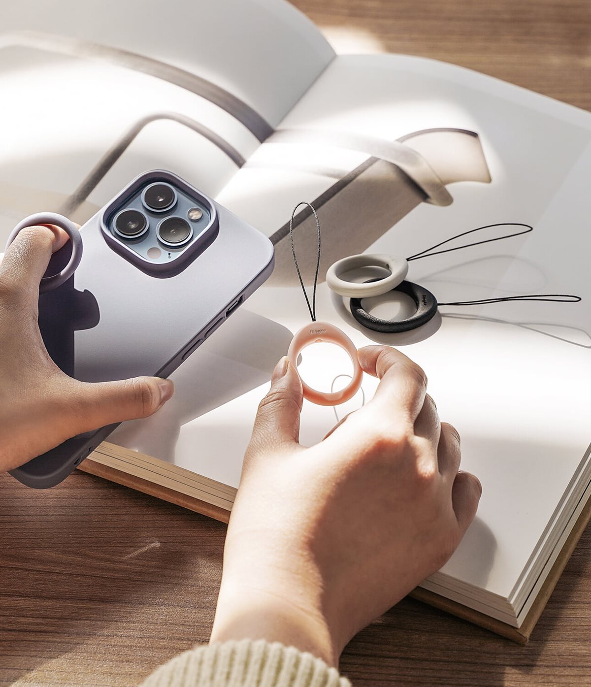 링케 핑거링 스트랩 스마트폰 거치대 2개입