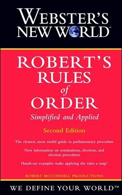 Webster's New World Robert's Rules Of Order Simplified And Applied