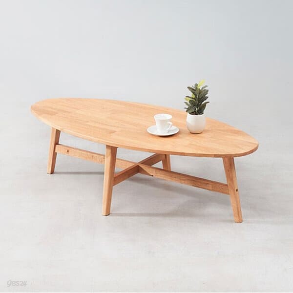 고무나무 거실 테이블 원형 탁자 타원형 원목 소파테이블 1400