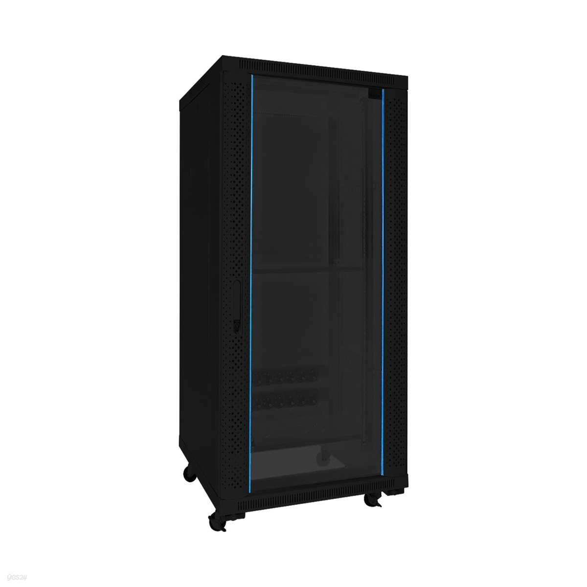 마하링크 ML-H1200B 25U H1200 D600 W600 슬림너트 강화유리 허브랙 통신랙