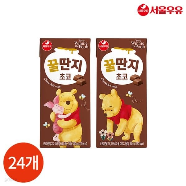 서울우유 초코 꿀단지 멸균 우유 180ml x 24개