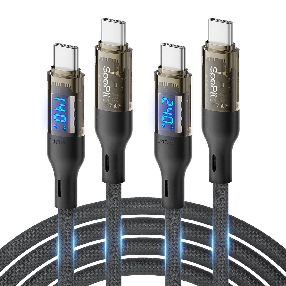 Soopii USB C타입 to C 100W 140W 240W 초고속충전 케이블 S45CC 2m