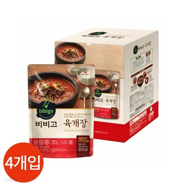 CJ 비비고 육개장 500g x 4개입