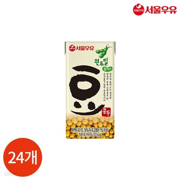 서울우유 원두밀 플러스 두유 190ml x 24팩