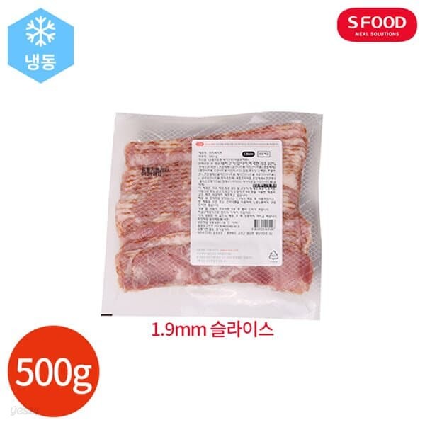 에스푸드 전지 1.9mm 슬라이스 베이컨 500g