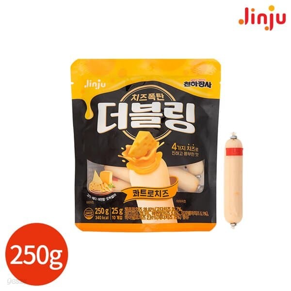 진주 천하장사 더블링 콰트로치즈 250g (25g x 10개입)