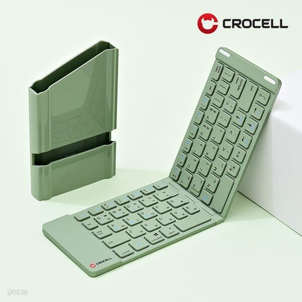 크로셀 C-Flip Pocket 접이식 휴대용 블루투스 키보드 (그린)