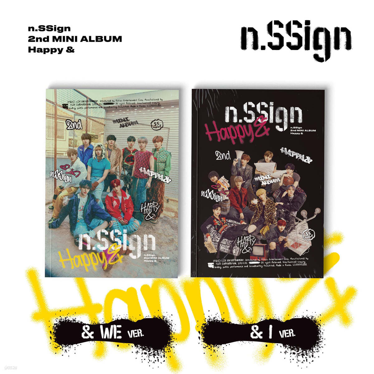 n.SSign (엔싸인) - 2nd MINI ALBUM &#39;Happy &amp;&#39; [2종 중 1종 랜덤발송]