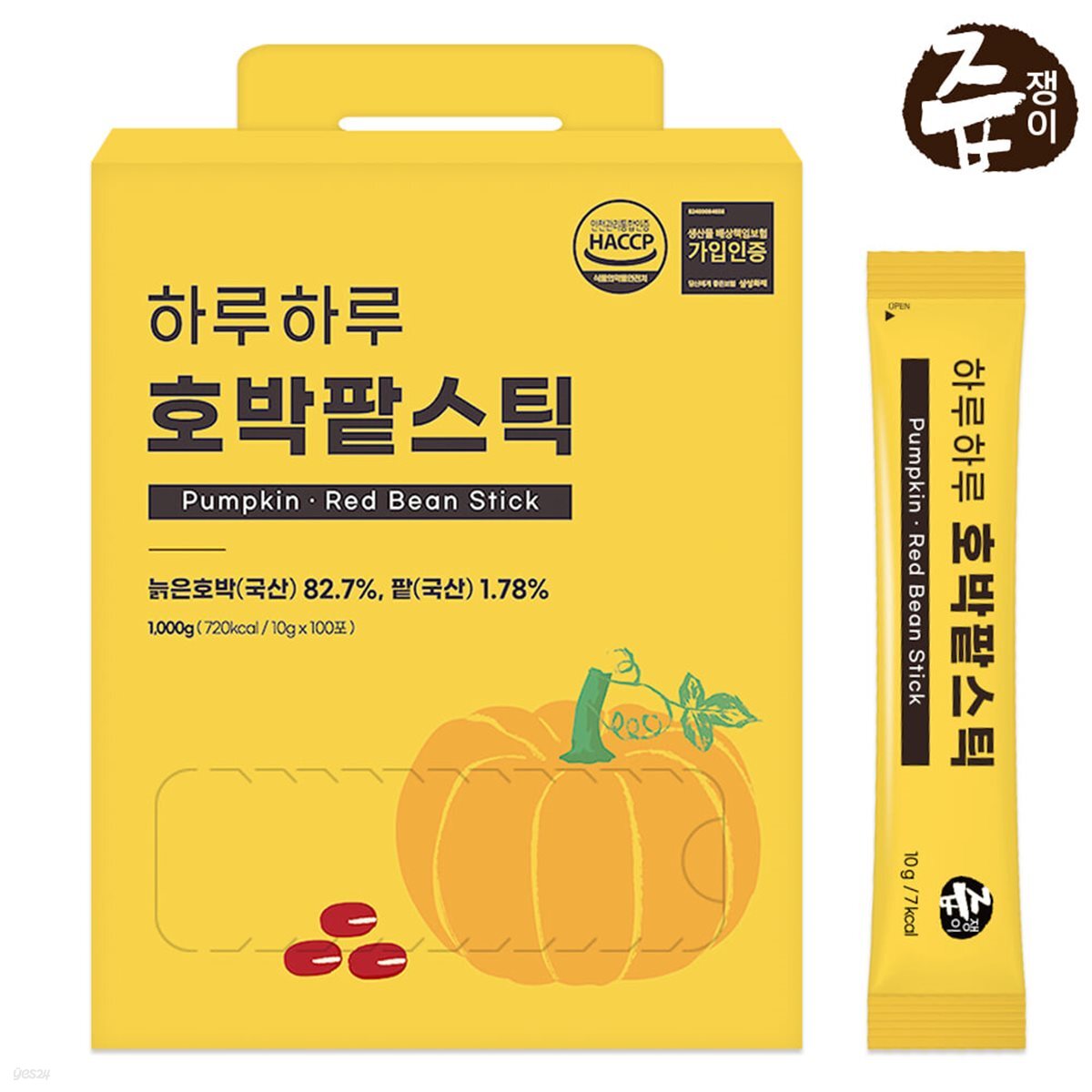 즙쟁이 하루하루 호박팥스틱 2박스 200포