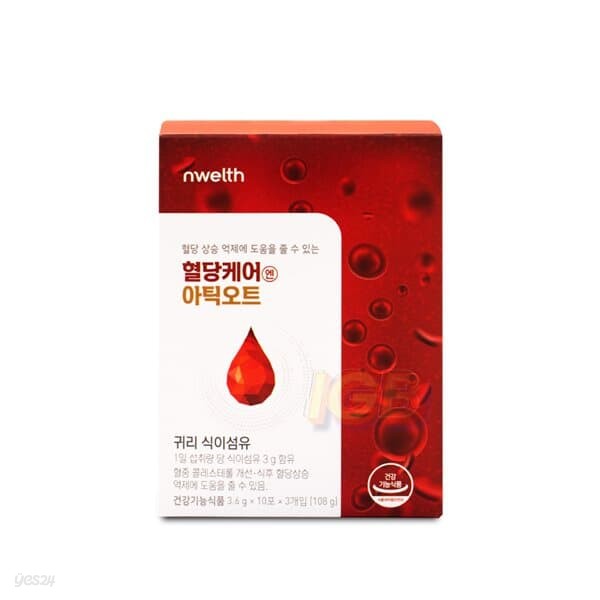 혈당케어엔 영양제 기능성식품 아틱오트 3600mg X 30포 1통