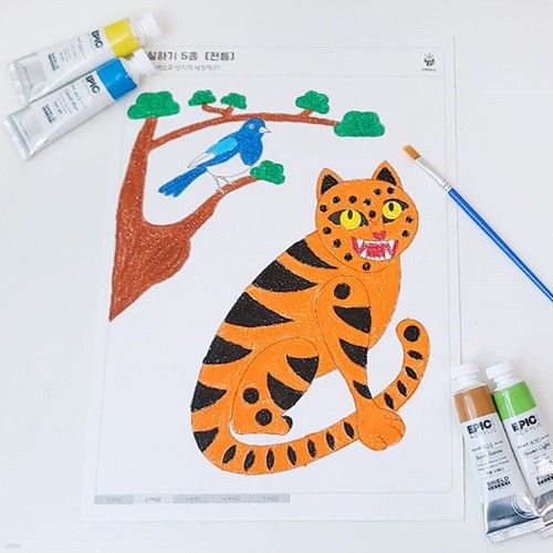 색칠공부 전통 5종 그리기 DIY KIT 컬러링 도안 그림그리기 색칠하기 컬러링북