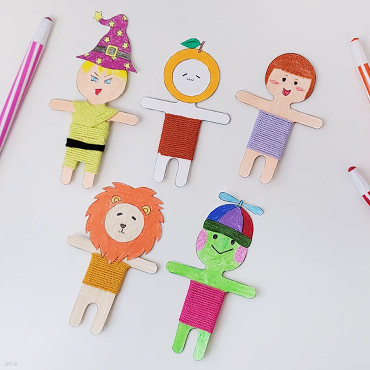 걱정인형 만들기 패키지 DIY KIT(5인) 컬러링 도안 그림그리기 색칠하기