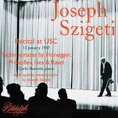 Joseph Szigeti 요제프 시게티 바이올린 소나타 연주집 - 프로코피예프 / 아이브스 (Recital at USC)
