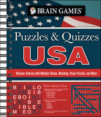 Brain Games - Puzzles and Quizzes - USA: Discover America with Multiple Choice, Matching, Visual Puzzles, and More!