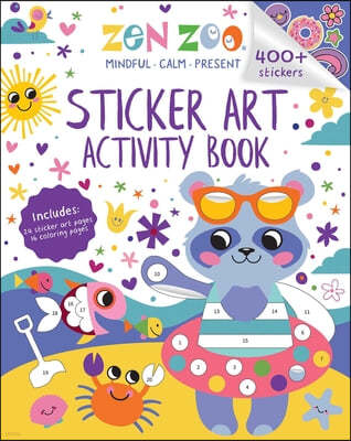 Zen Zoo: Sticker Art & Coloring: Activity Book with Over 400 Stickers