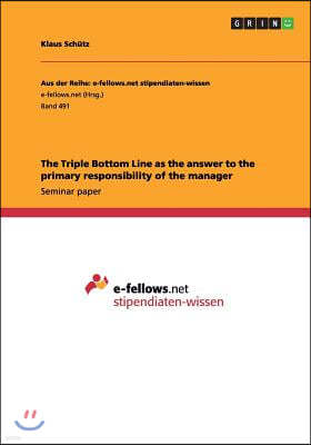 The Triple Bottom Line as the answer to the primary responsibility of the manager