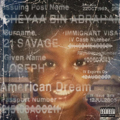 21 Savage (21 세비지) - American Dream [투명 레드 컬러 2LP]