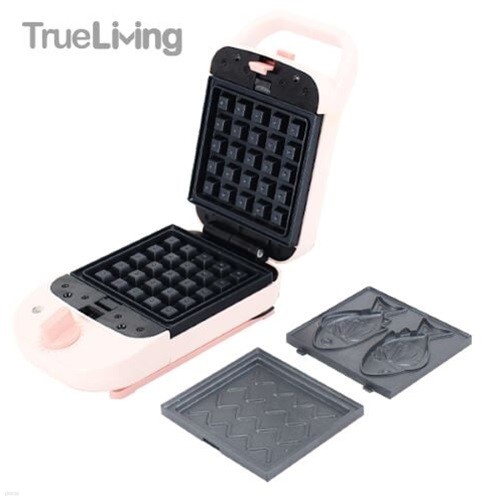 [특가][TrueLiving] 트루리빙 3in1 샌드위치 와플메이커 (핑크) TL-W600PK