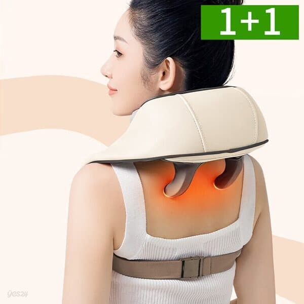 1+1 토어스 목 어깨 마사지기 주무름 지압 온열 충전식 무선 안마기