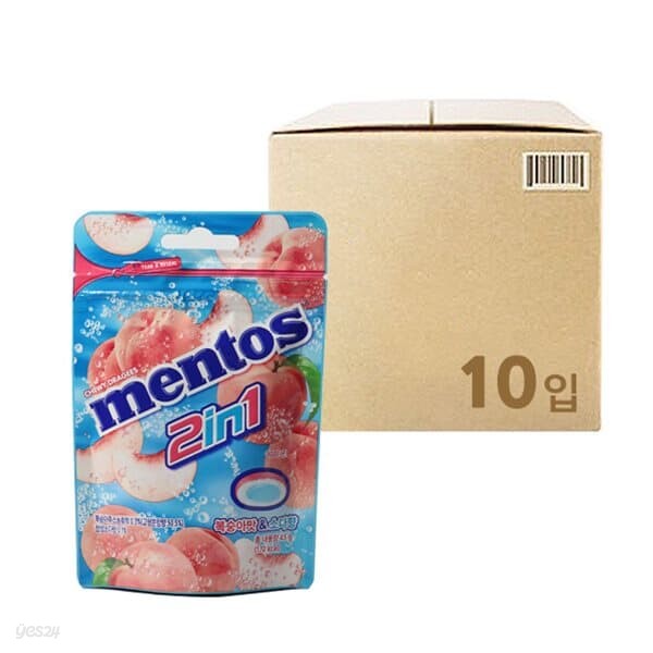 [농심]멘토스 2 in 1 피치소다 (45g x 10개)