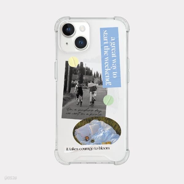 spring moments sticker 아이폰 15 프로 맥스 케이스 투명 젤리 탱크