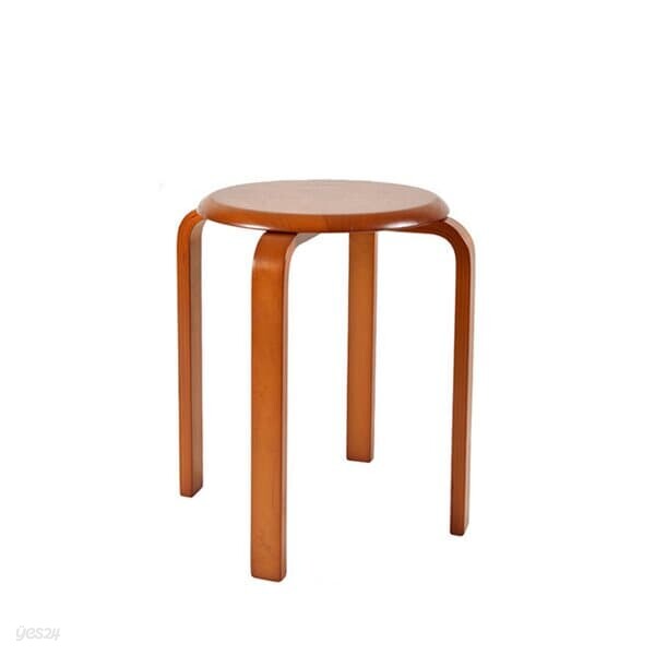 원형 원목 스툴 (44cm) (체리 브라운) - 예스24