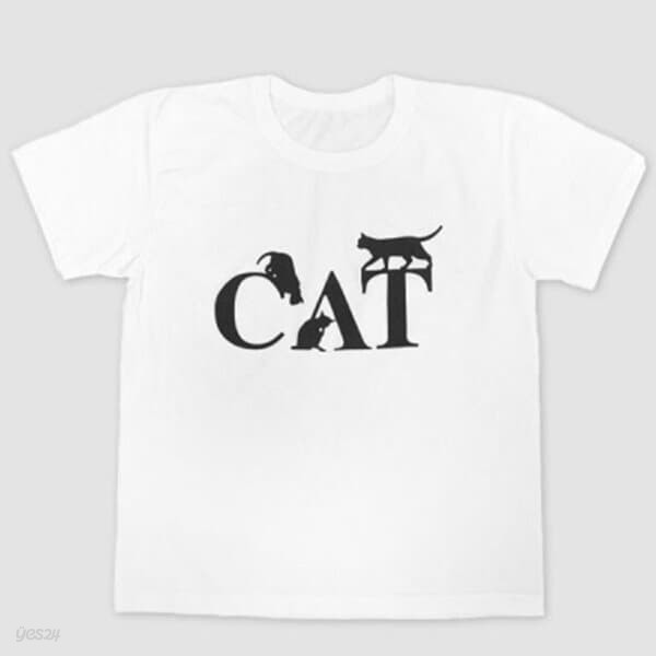 Cat & Black 고양이 면30수 코마사 반팔 국내제작 라운드 티셔츠 (L/M/S)