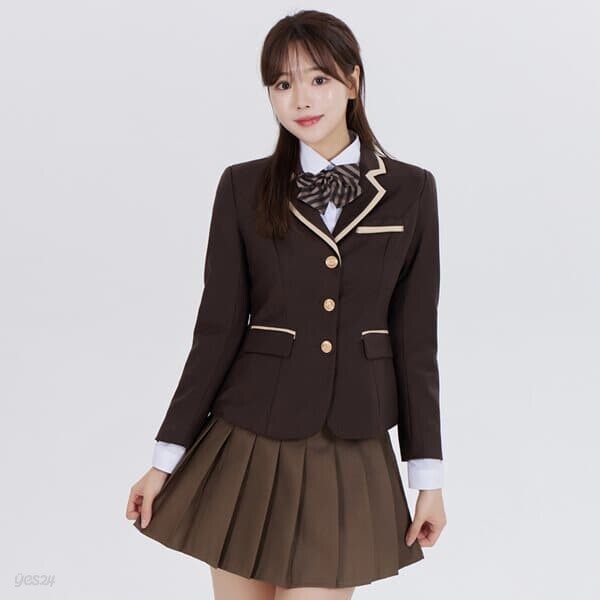 브라운 베이지라인 여자자켓 교복 학생복 여자교복