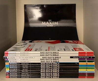 맥심 Maxim KOREA (2012.01~2012.12). 전13권세트 맥심스페셜 1권 + 2012맥심캘린더 포함