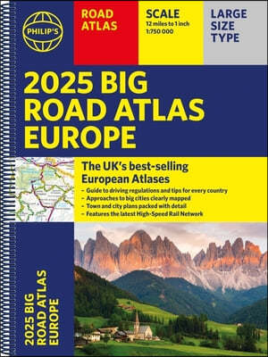 2025 Philip's Big Road Atlas of Europe