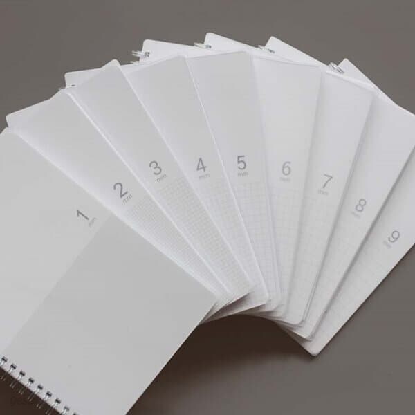 그리드 모눈 격자 연습장 스프링 노트 1mm~10mm (투명커버