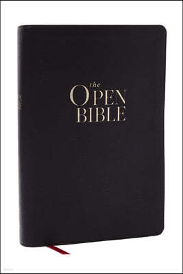The Open Bible: Read and Discover the Bible for Yourself (Nkjv, Black Leathersoft, Red Letter, Comfort Print, Thumb Indexed)
