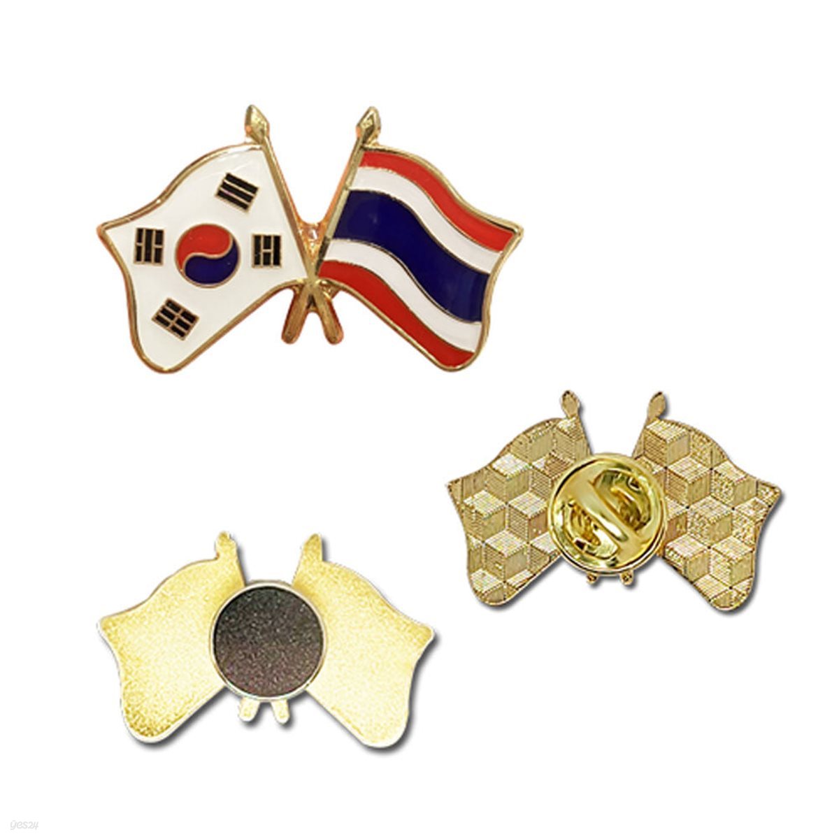 한국-태국 국기교차 뱃지