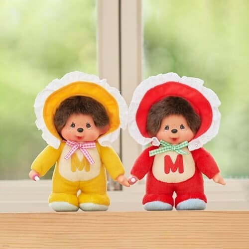 레트로 몬치치 Monchhichi 인형 S-Red Yellow