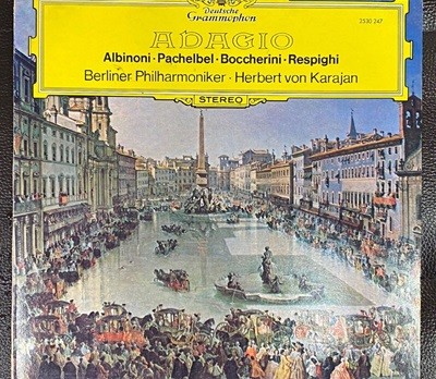 [LP] 카라얀 - Karajan - Albinoni,Pachelbel,Boccherini,Respighi Adagio LP [성음-라이센스반]