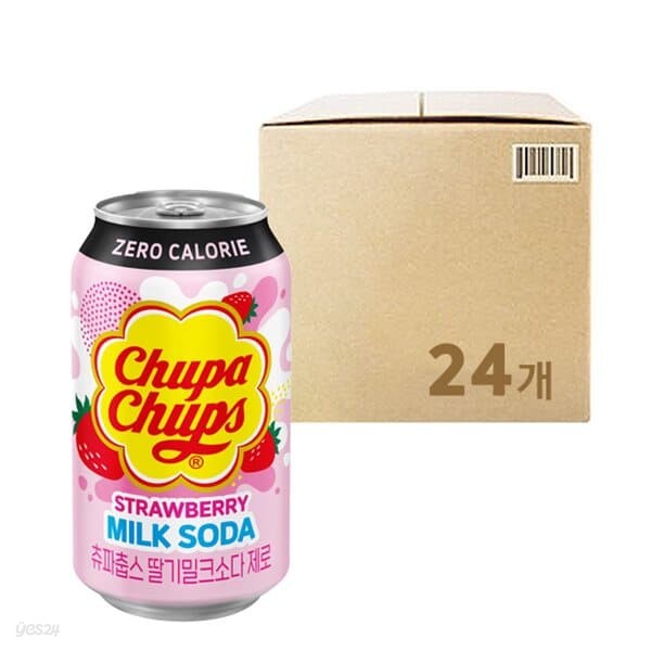 [농심]츄파춥스 밀크소다 제로 딸기 (350ml x 24개)