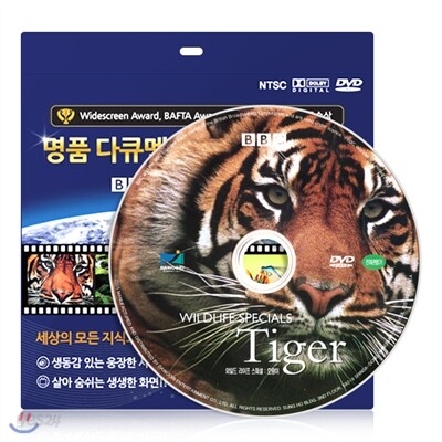 [BBC 다큐멘터리] 와일드 라이프 스페셜 - 호랑이 DVD / 초슬림케이스 / 영,한 더빙 / 영,한 자막