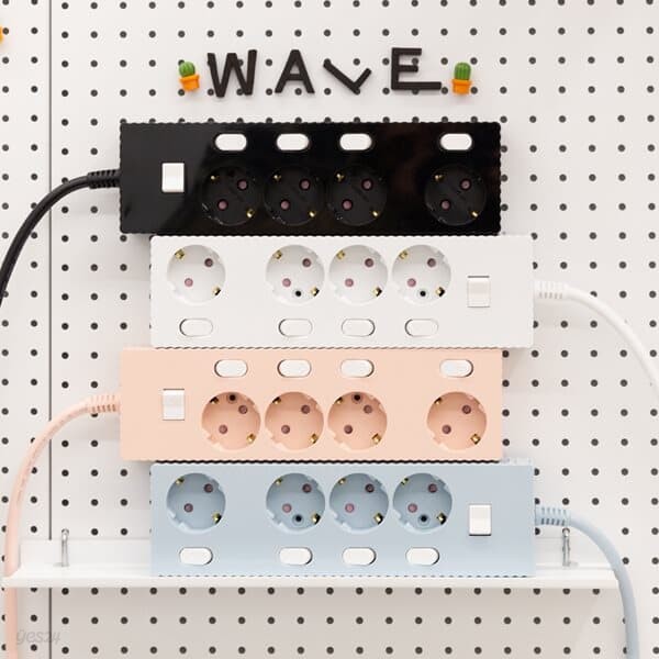 웨이브 멀티탭 자동소화 개별 절전 과부하차단 멀티콘센트 4구 50cm